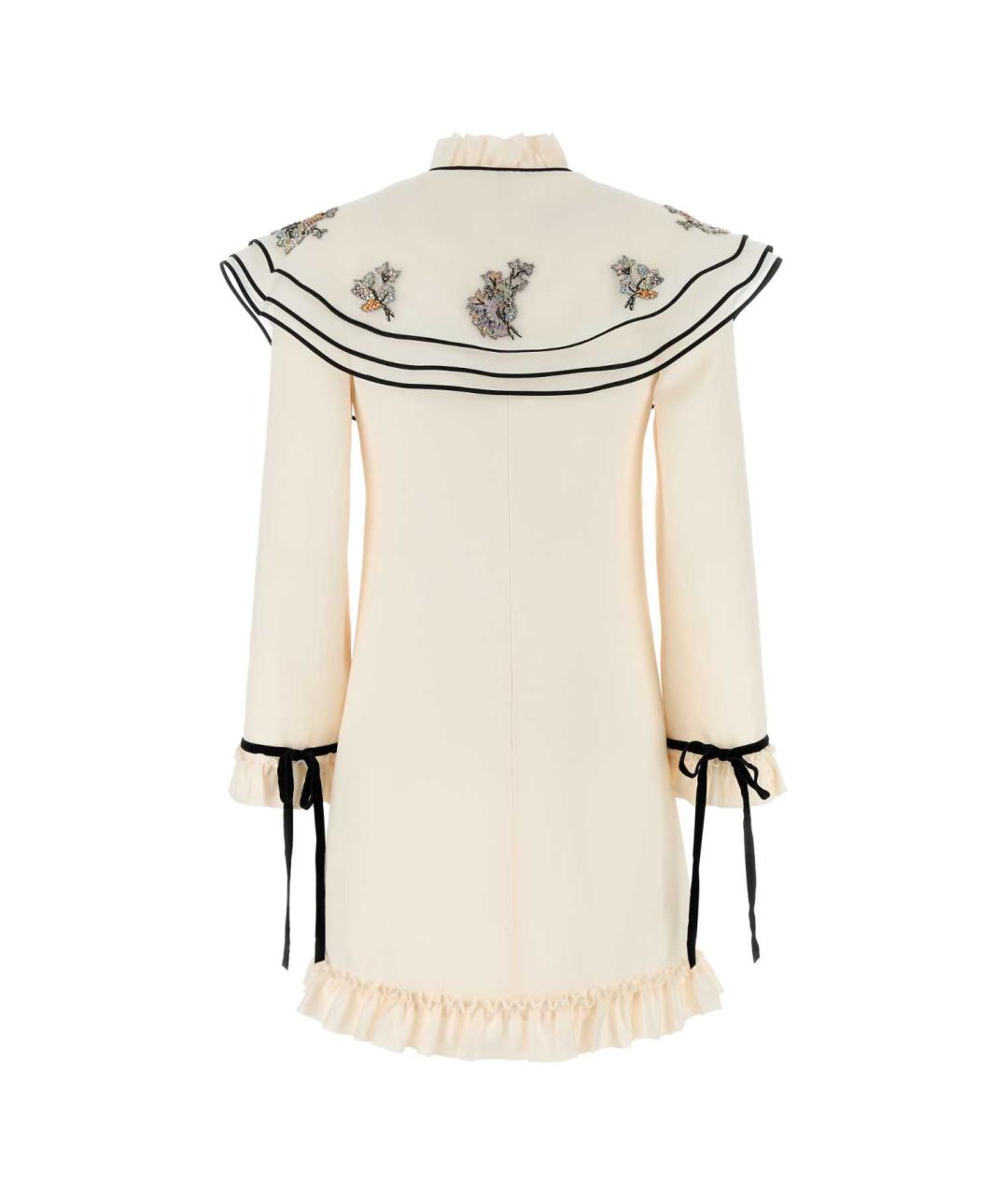 VALENTINO Бежевое шерстяное коктейльное платье, фото 2