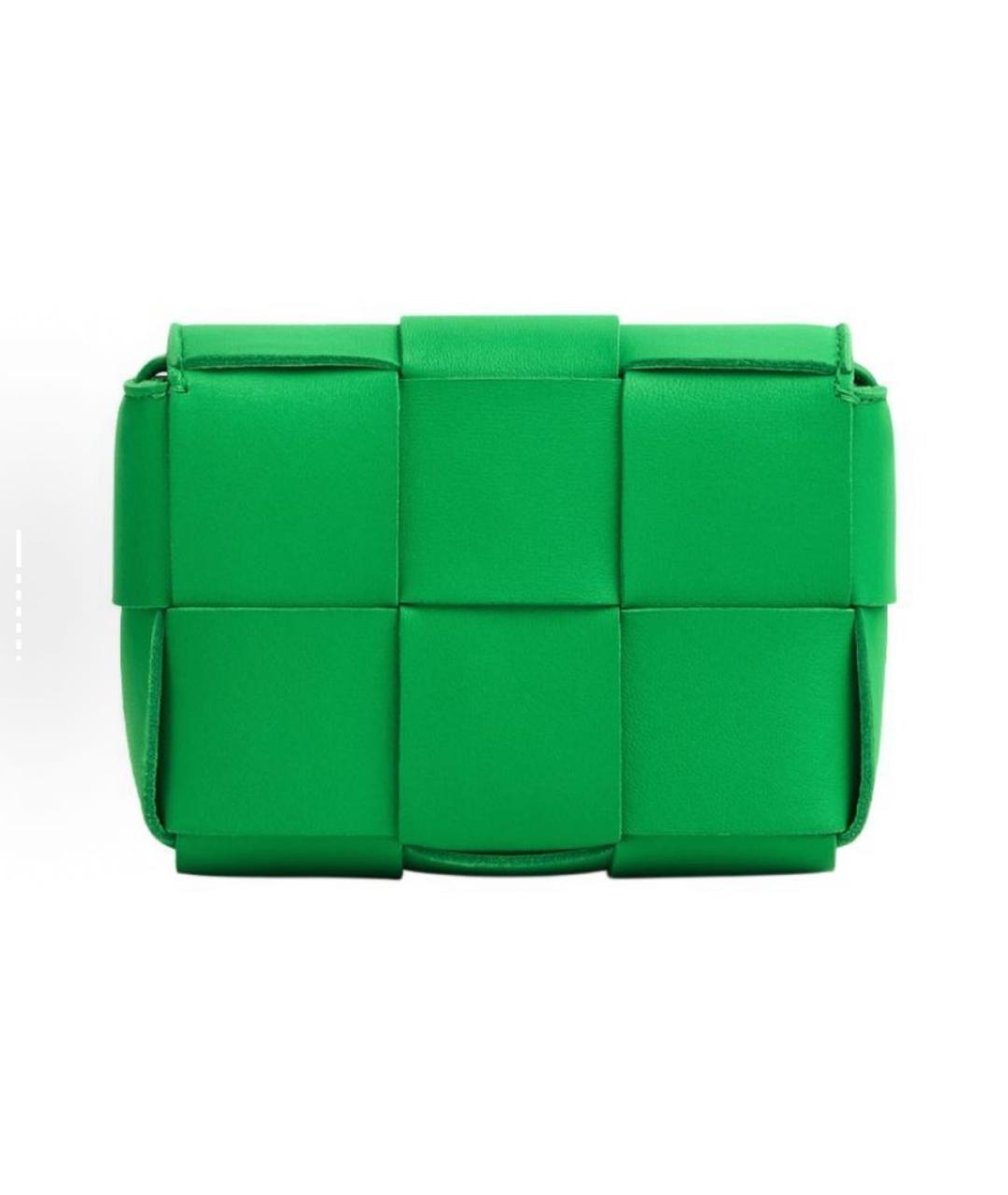 BOTTEGA VENETA Зеленая кожаная сумка через плечо, фото 4