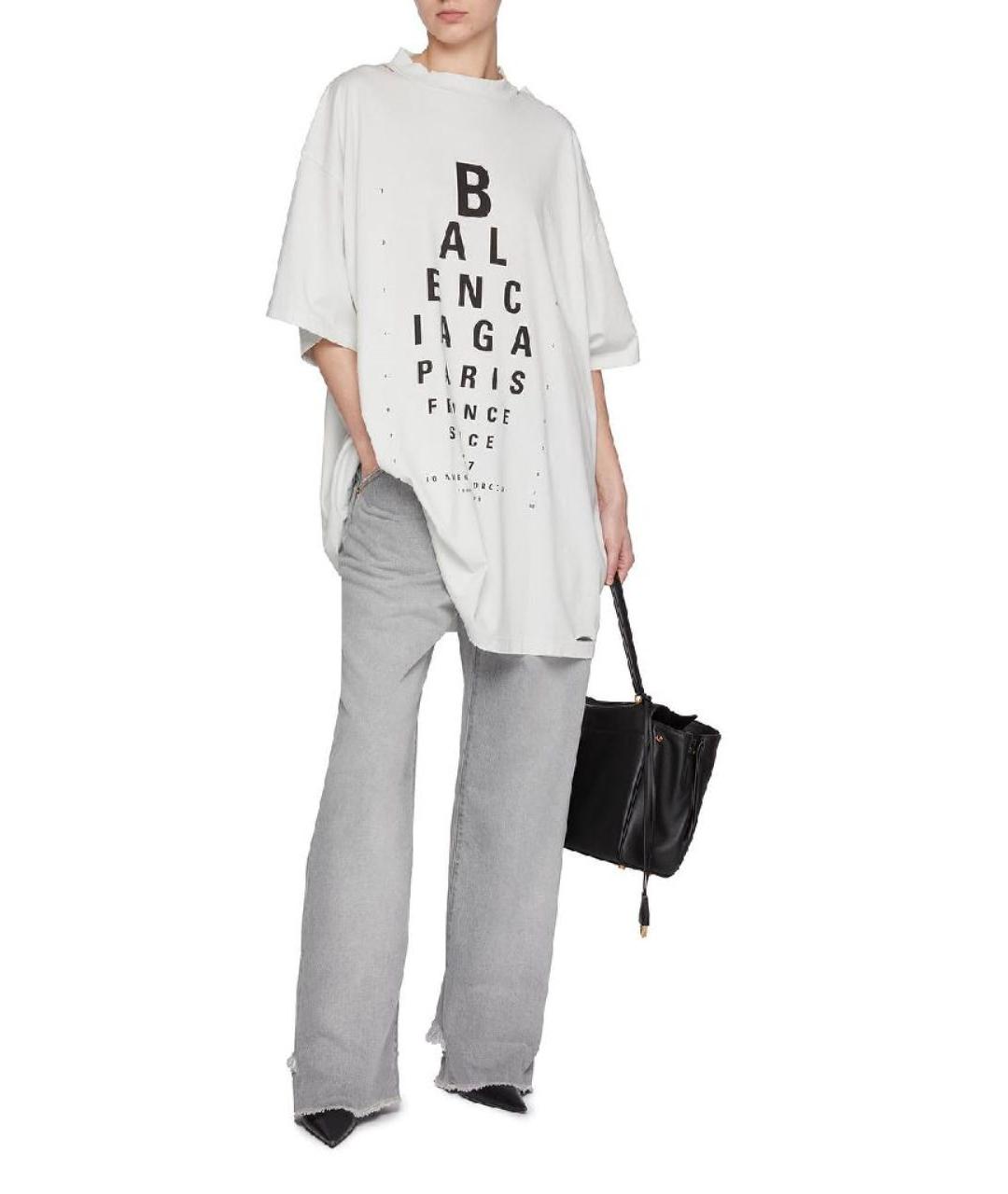 BALENCIAGA Серая хлопковая футболка, фото 3
