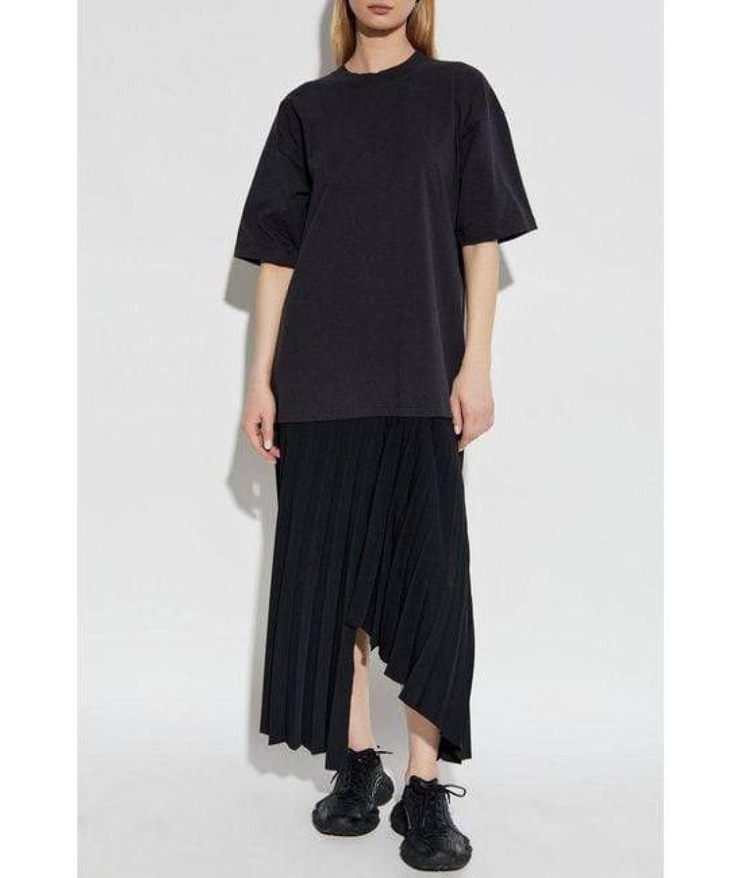 BALENCIAGA Черное хлопковое повседневное платье, фото 2