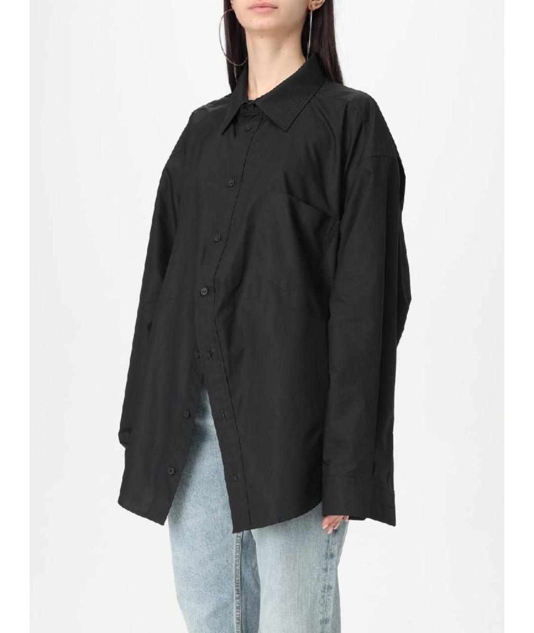 BALENCIAGA Черная хлопковая рубашка, фото 2
