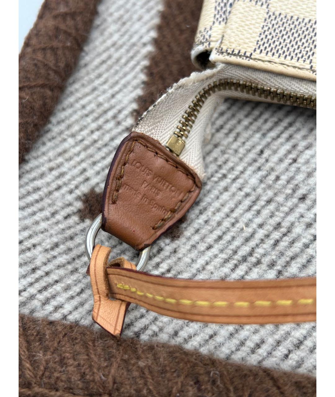 LOUIS VUITTON Белая кожаная сумка с короткими ручками, фото 5