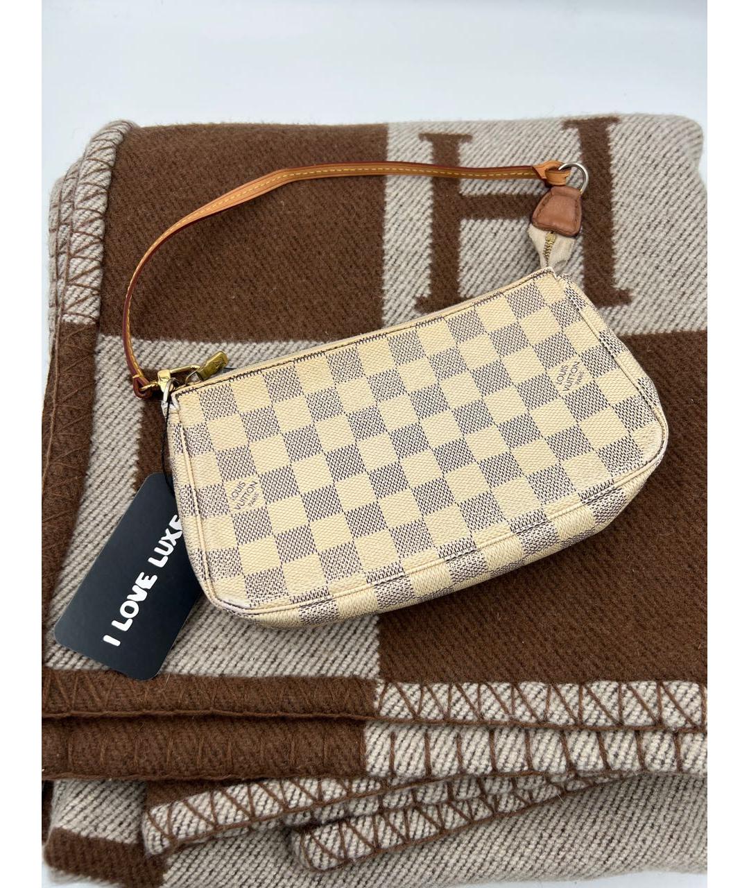 LOUIS VUITTON Белая кожаная сумка с короткими ручками, фото 2