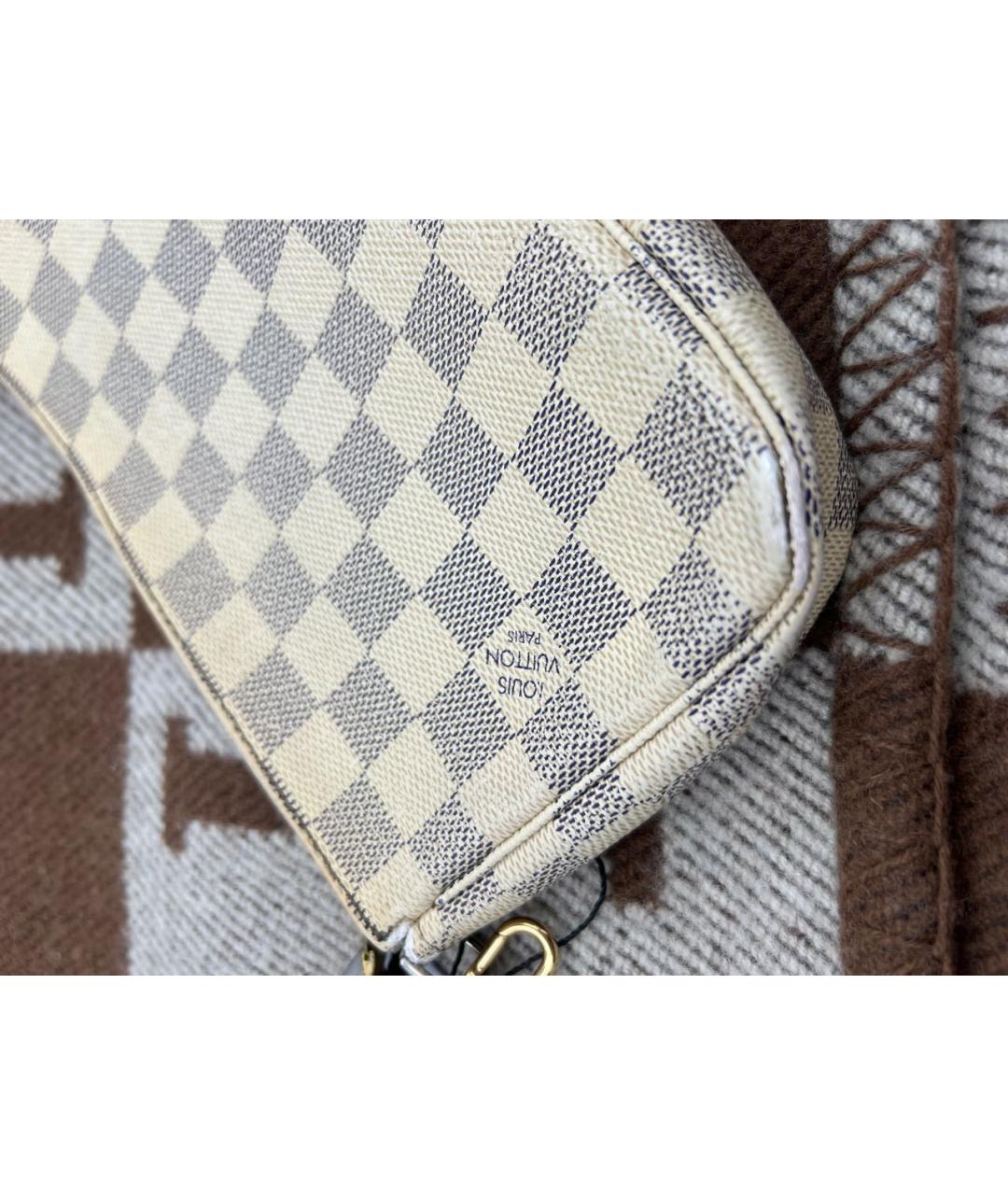 LOUIS VUITTON Белая кожаная сумка с короткими ручками, фото 3