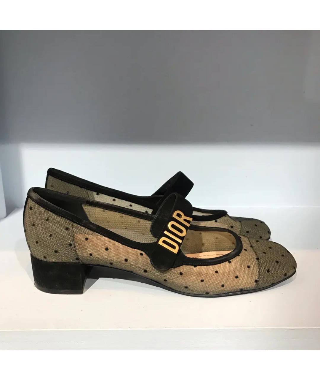 CHRISTIAN DIOR Черные лодочки на низком каблуке, фото 6