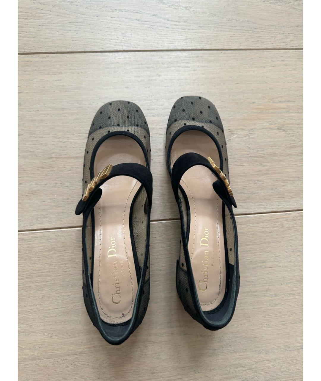 CHRISTIAN DIOR Черные лодочки на низком каблуке, фото 4