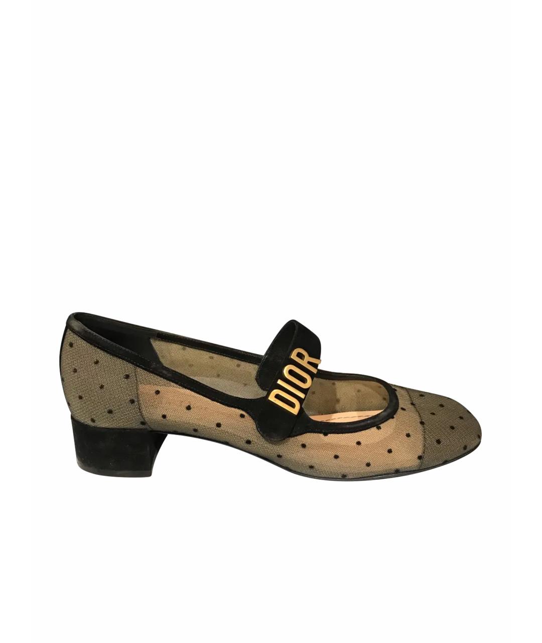 CHRISTIAN DIOR Черные лодочки на низком каблуке, фото 1