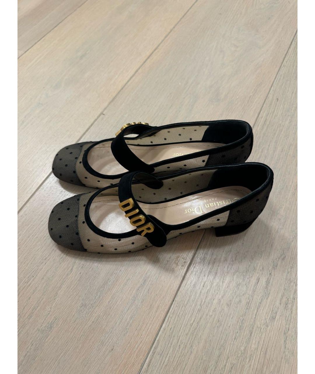 CHRISTIAN DIOR Черные лодочки на низком каблуке, фото 3