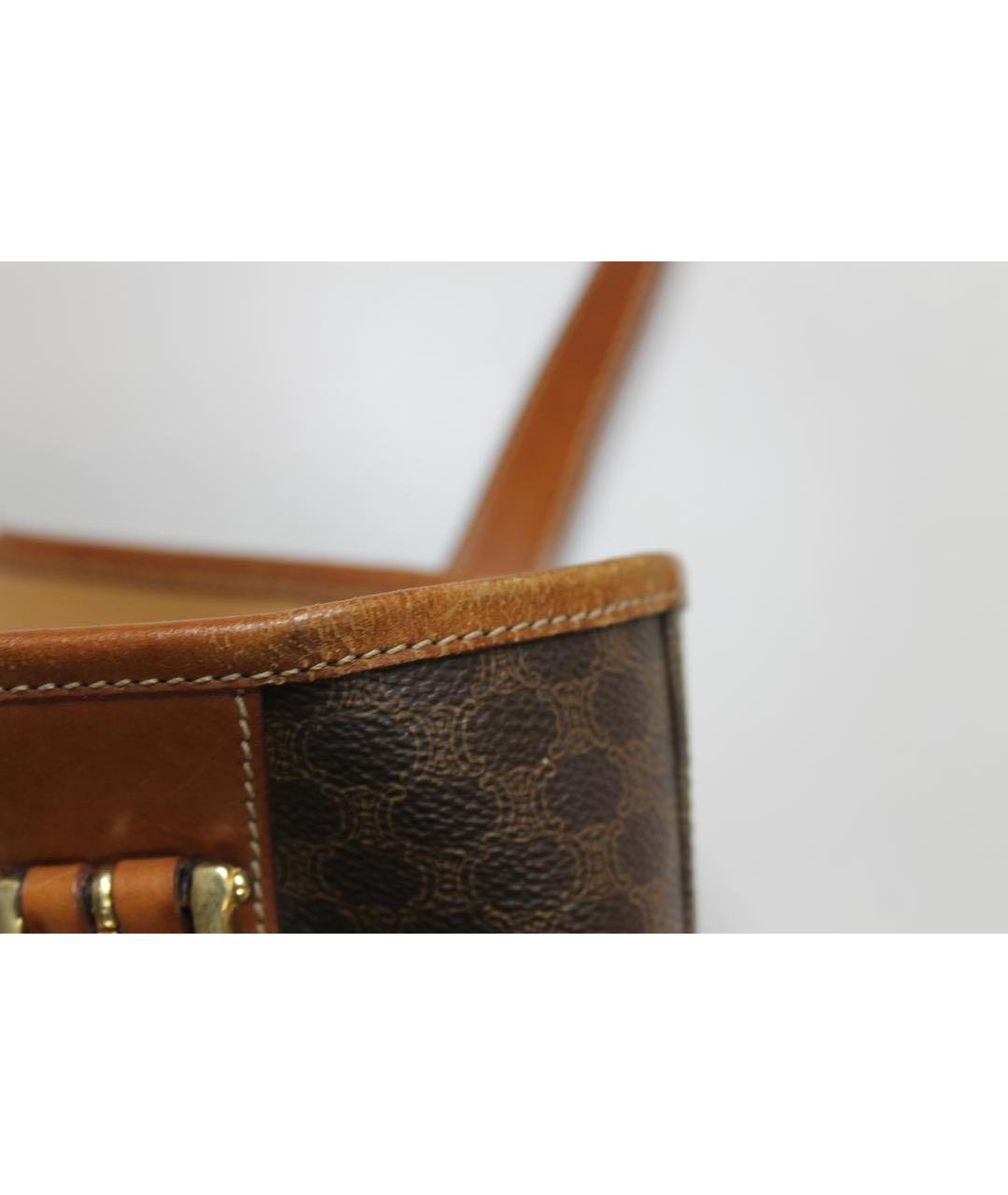 CELINE Коричневая сумка тоут из искусственной кожи, фото 7