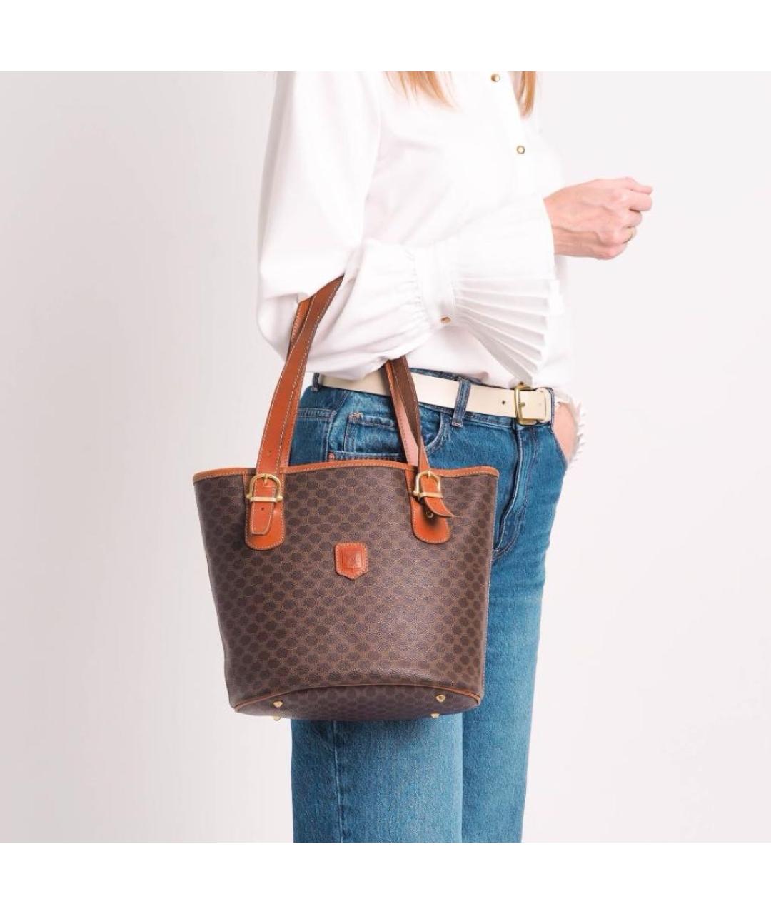 CELINE Коричневая сумка тоут из искусственной кожи, фото 4