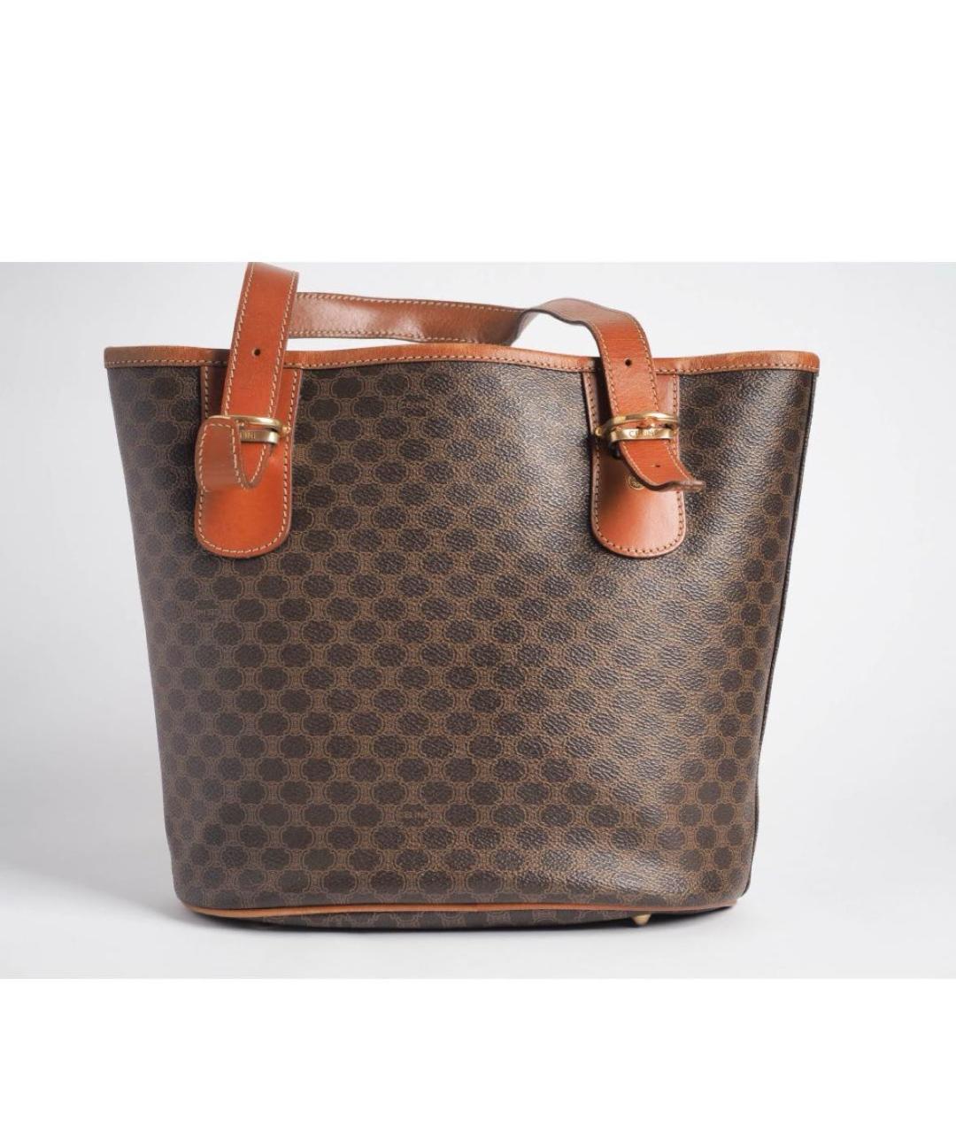 CELINE Коричневая сумка тоут из искусственной кожи, фото 2