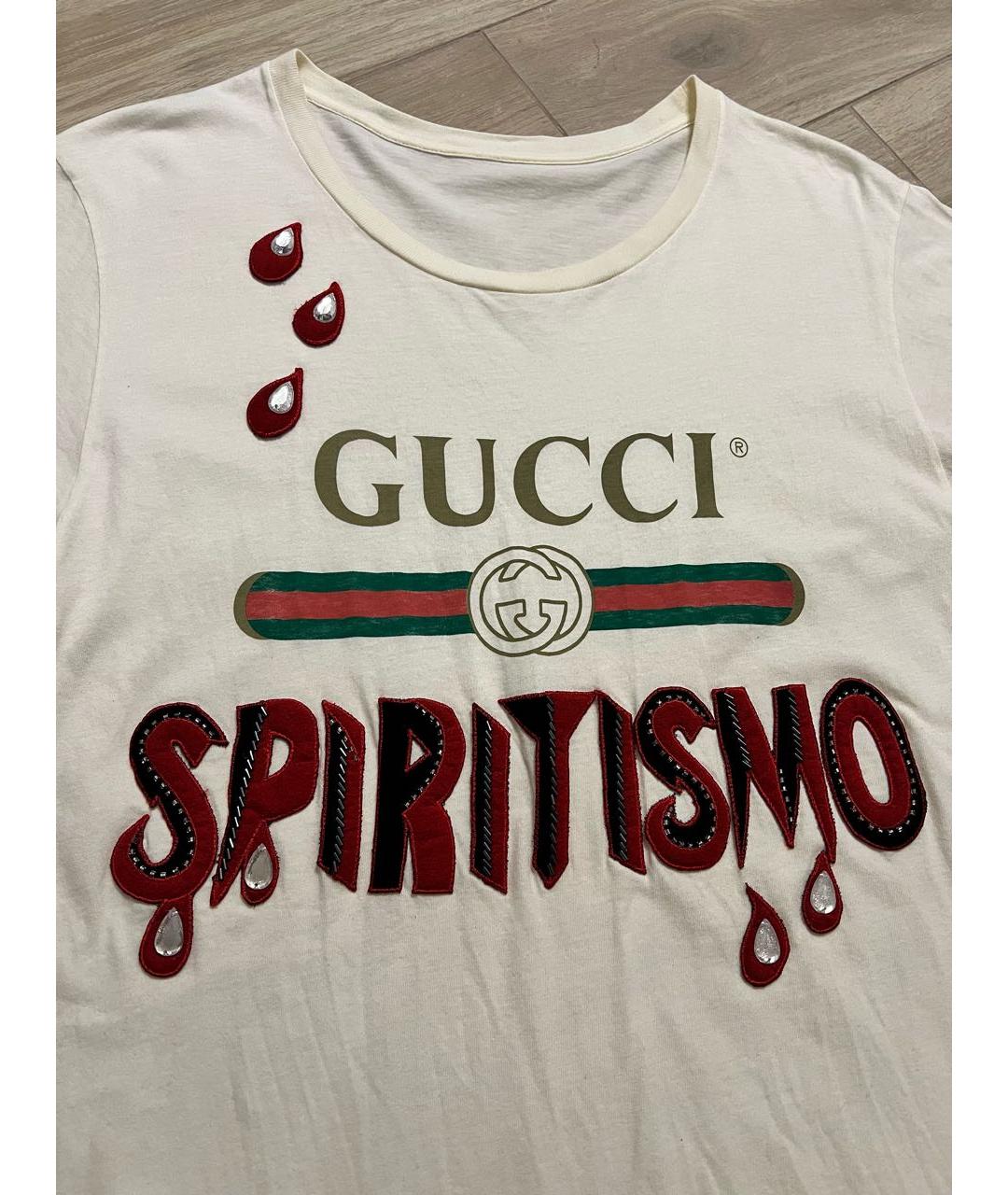 GUCCI Белая хлопковая футболка, фото 3