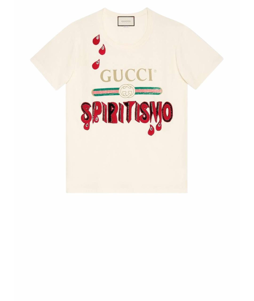 GUCCI Белая хлопковая футболка, фото 1