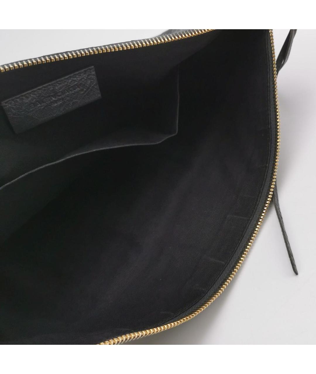 BALENCIAGA Черная кожаная барсетка, фото 6