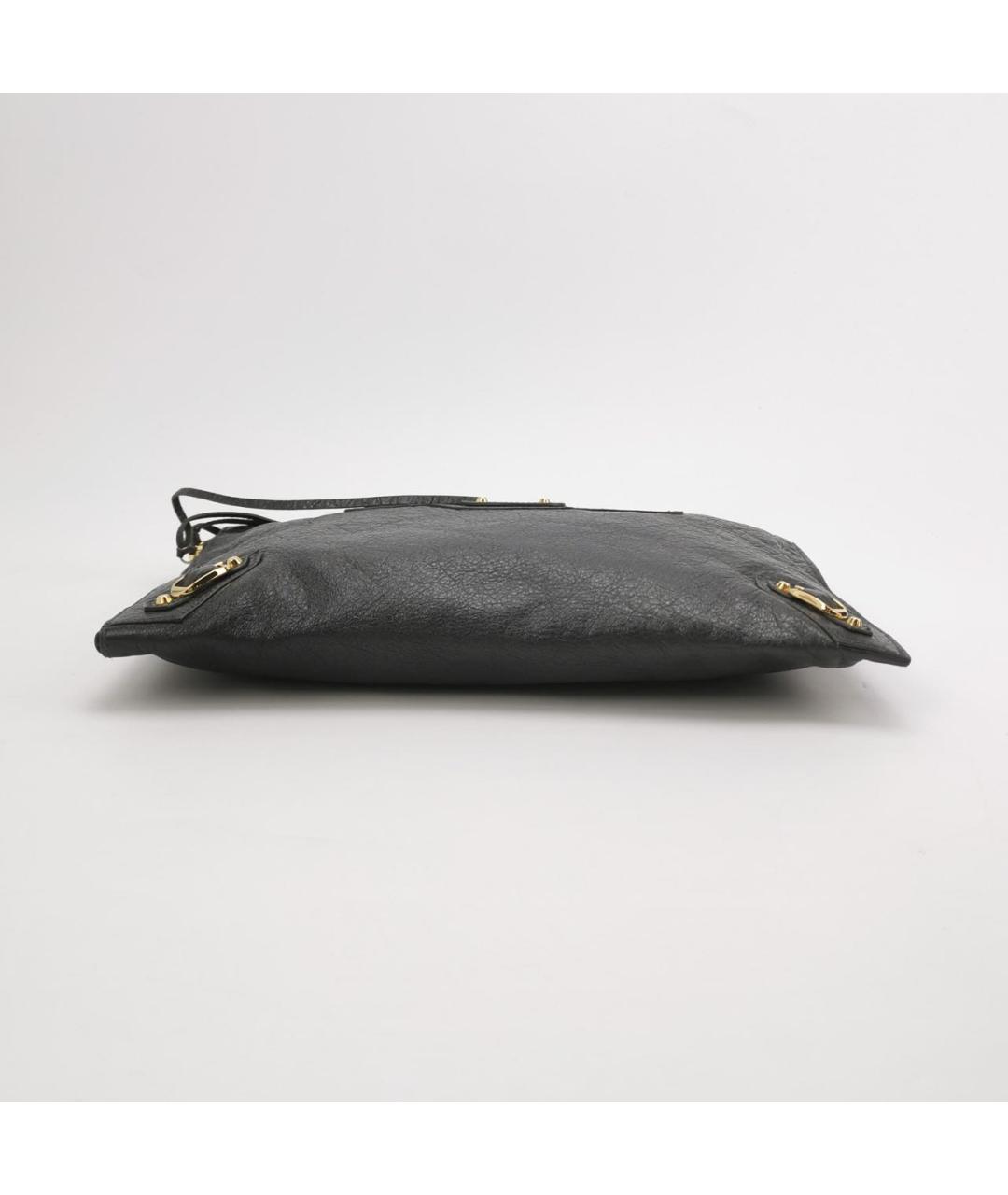 BALENCIAGA Черная кожаная барсетка, фото 4
