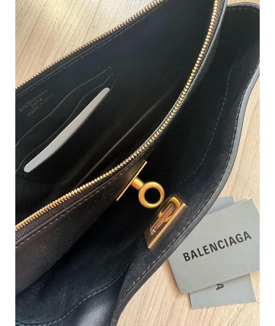 BALENCIAGA Черная кожаная сумка через плечо, фото 7