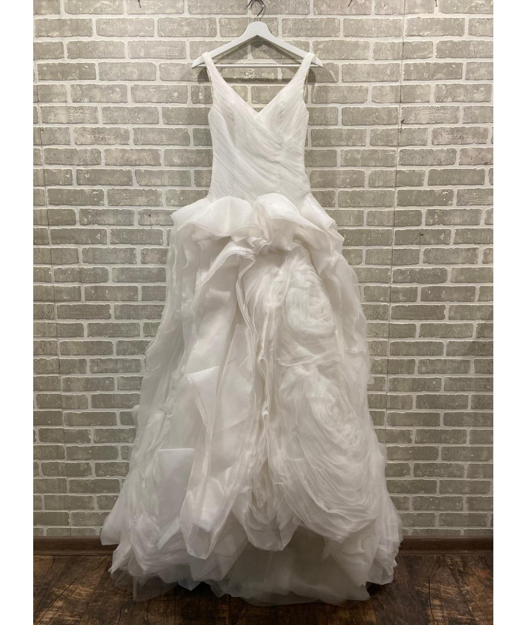 VERA WANG Белое полиэстеровое свадебное платье, фото 10
