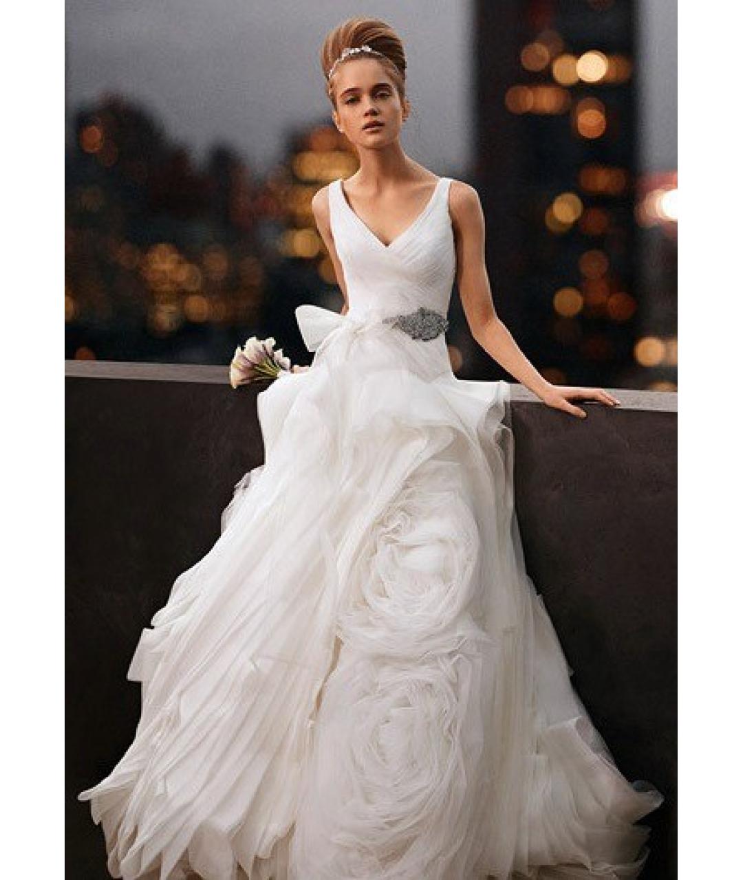 VERA WANG Белое полиэстеровое свадебное платье, фото 2