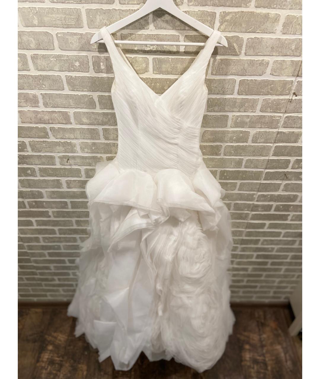 VERA WANG Белое полиэстеровое свадебное платье, фото 7