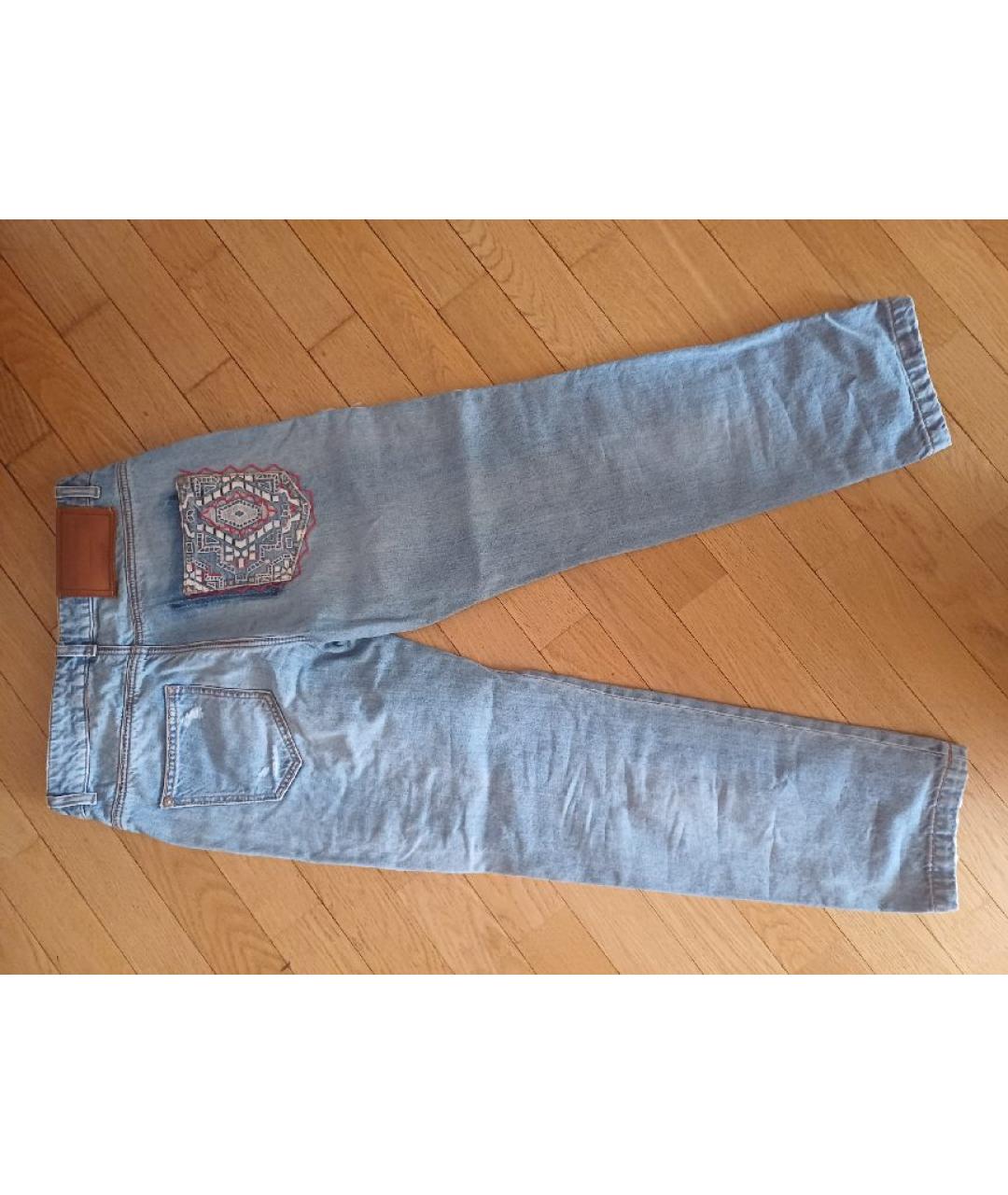 ERMANNO SCERVINO Голубые хлопковые прямые джинсы, фото 2