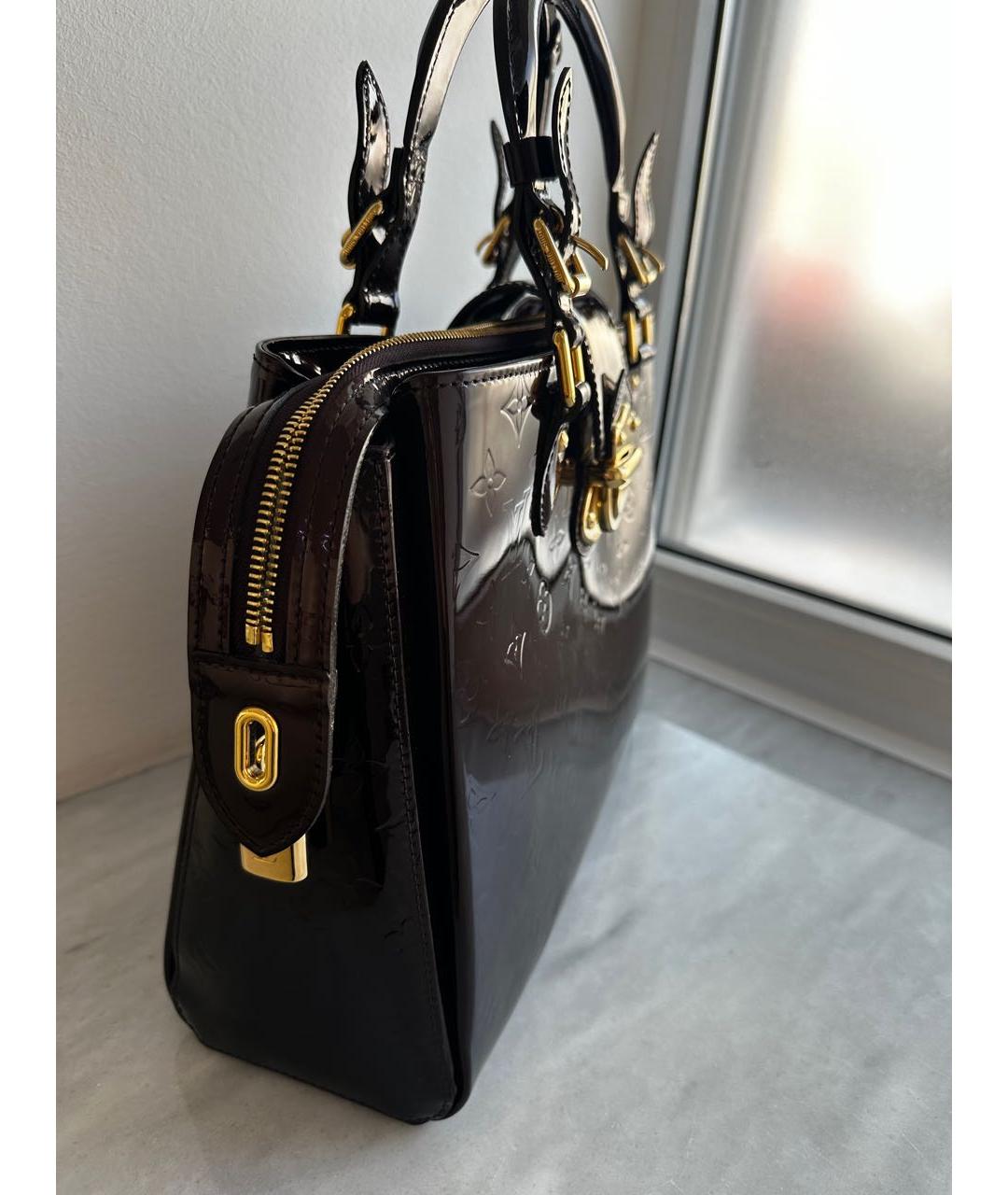 LOUIS VUITTON Бордовая сумка с короткими ручками из лакированной кожи, фото 2