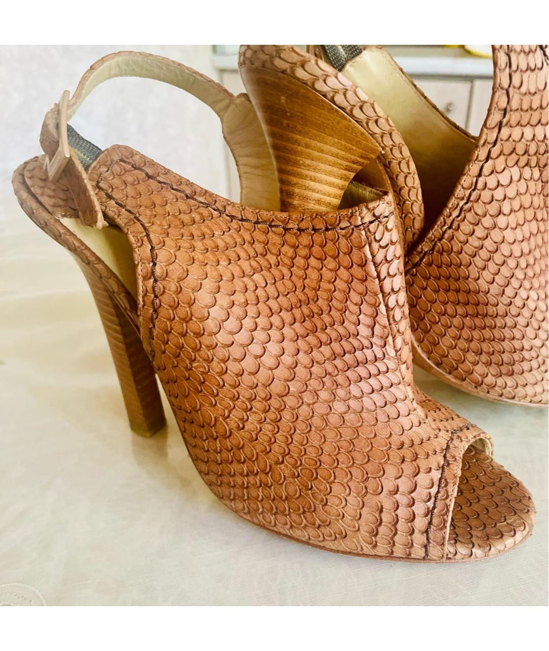 JIMMY CHOO Коричневые кожаные босоножки, фото 2