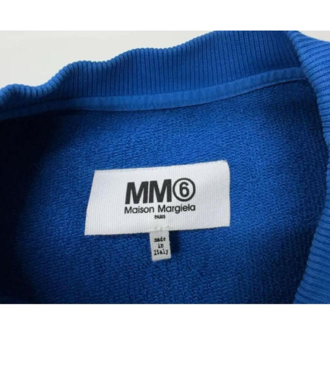 MM6 MAISON MARGIELA Синяя хлопковая футболка, фото 7