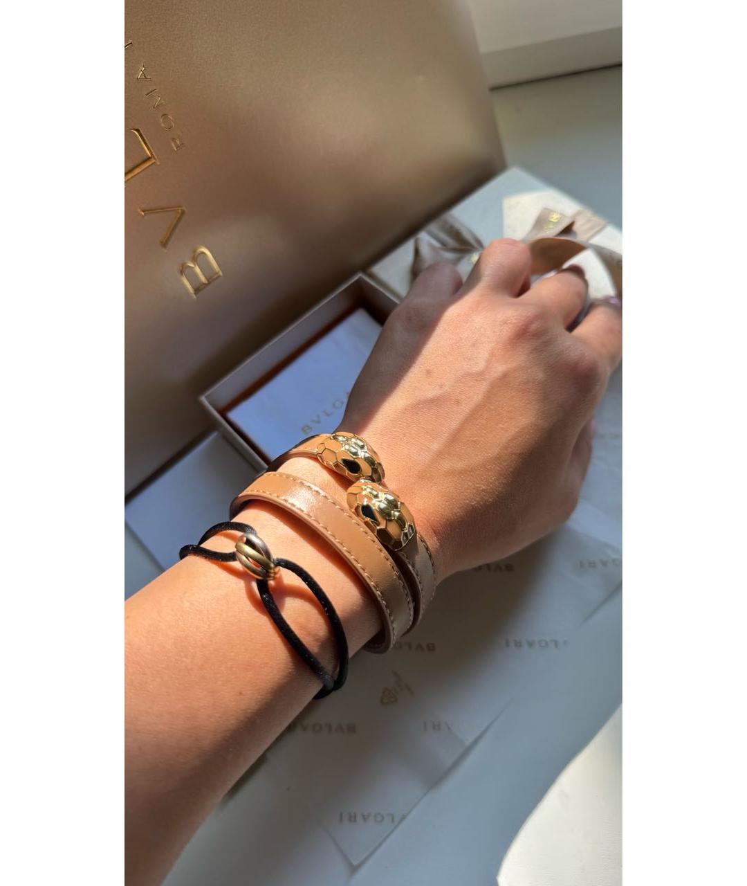 BVLGARI Коричневый кожаный браслет, фото 4