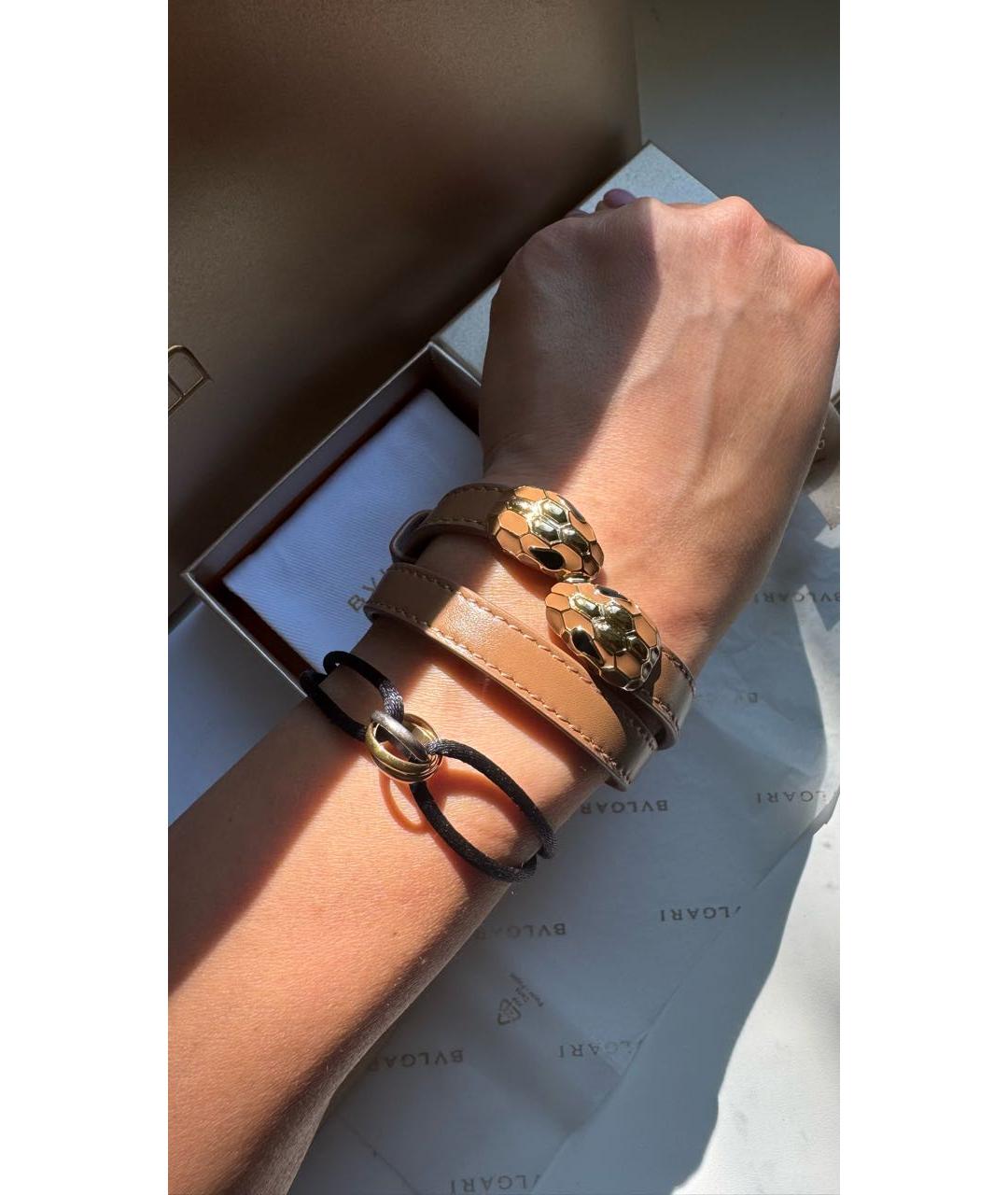 BVLGARI Коричневый кожаный браслет, фото 6