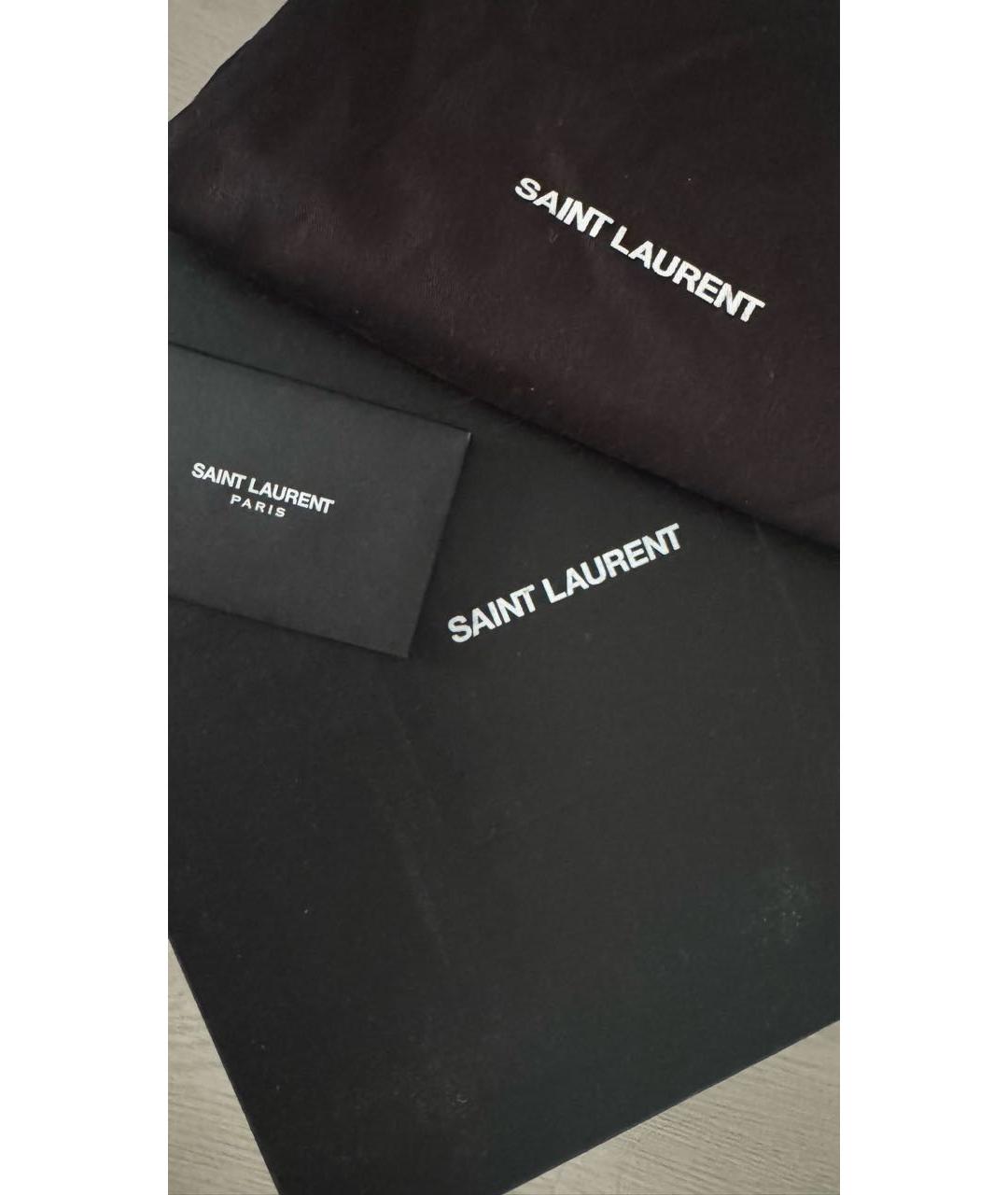 SAINT LAURENT Черные кожаные босоножки, фото 3
