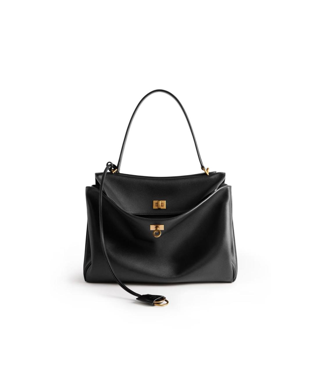 BALENCIAGA Черная кожаная сумка тоут, фото 1