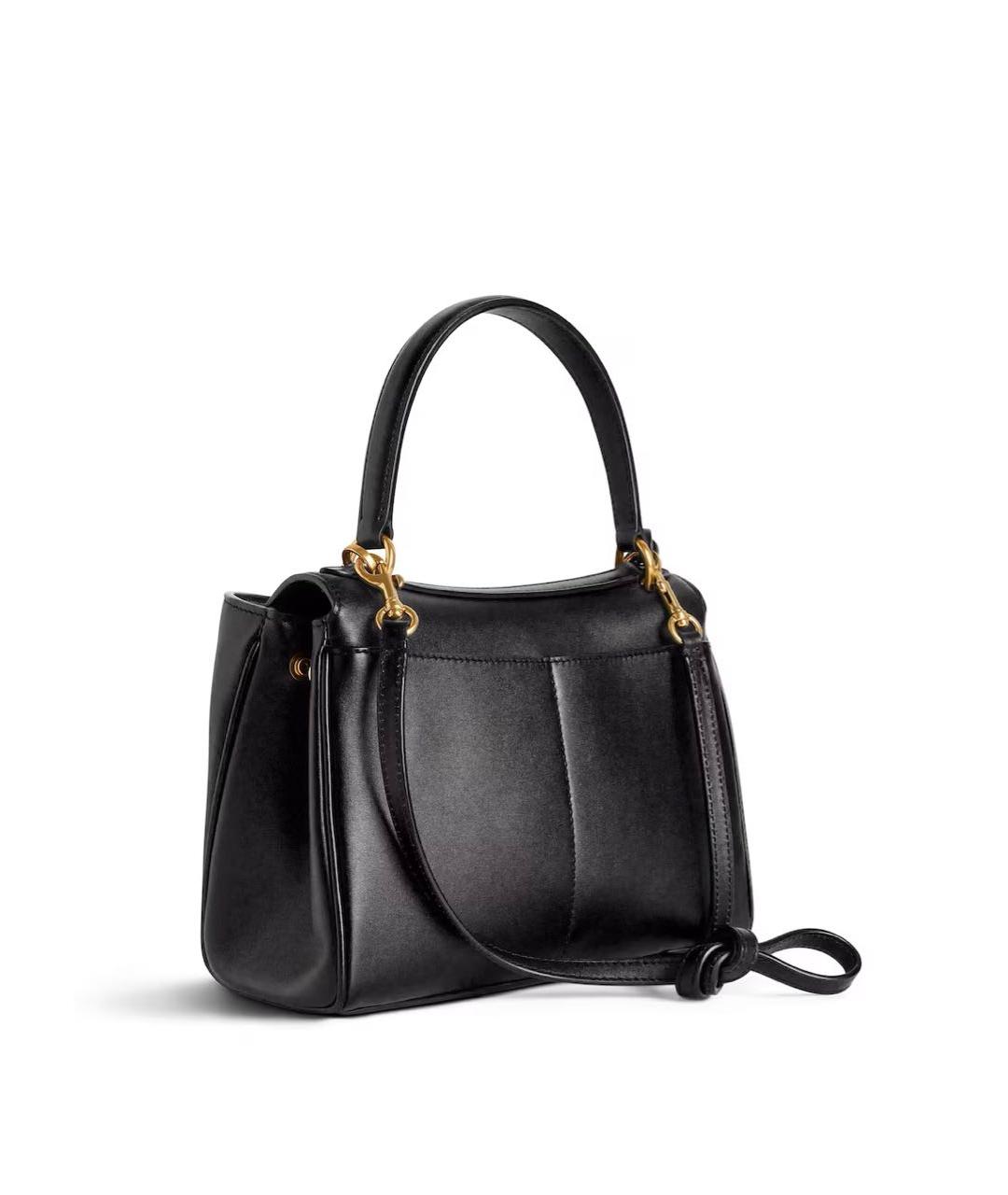 BALENCIAGA Черная кожаная сумка тоут, фото 5