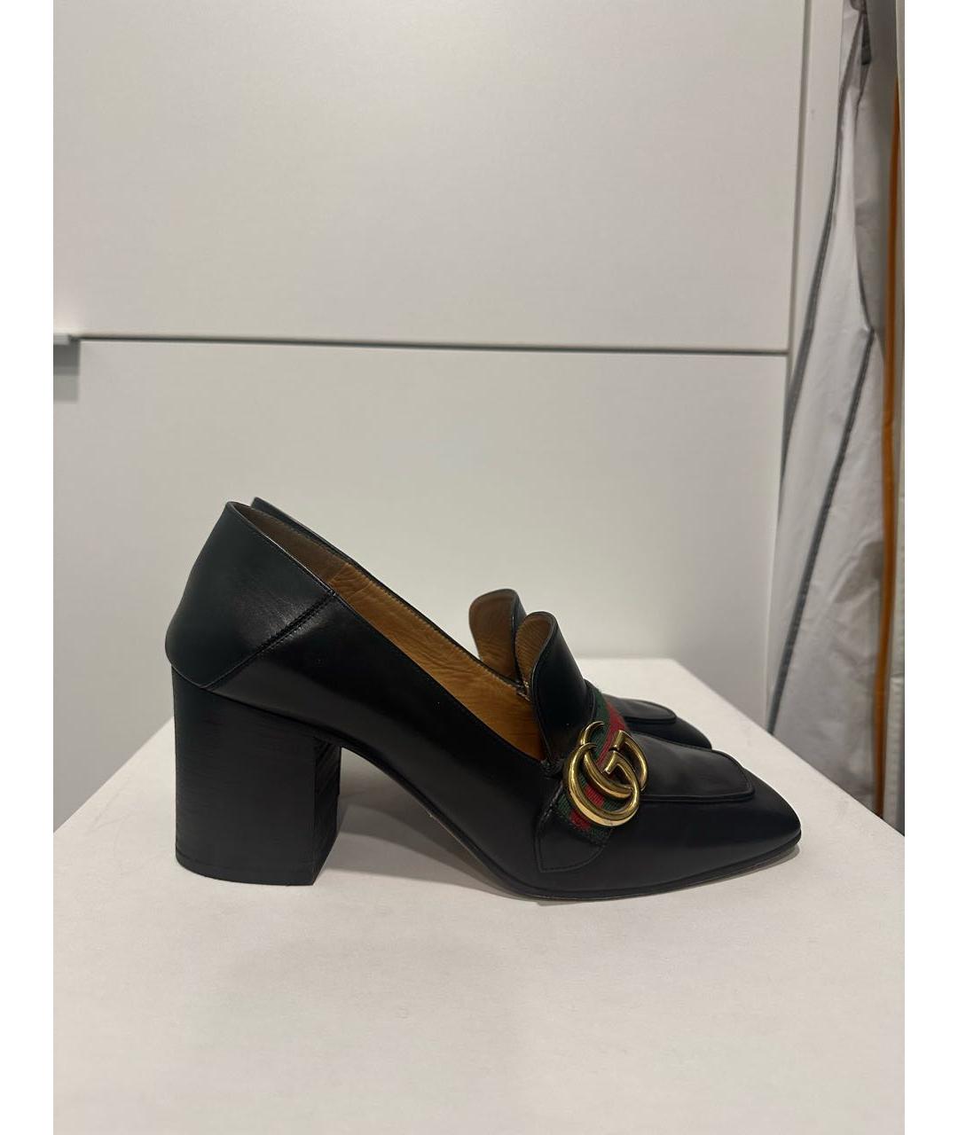 GUCCI Черные кожаные туфли, фото 5