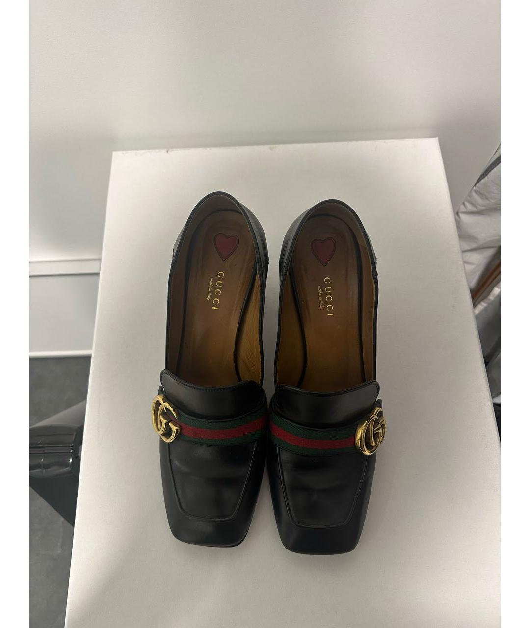 GUCCI Черные кожаные туфли, фото 3