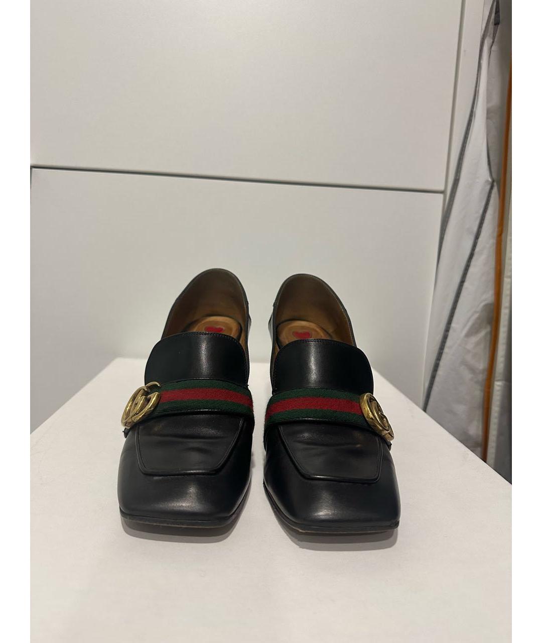 GUCCI Черные кожаные туфли, фото 2
