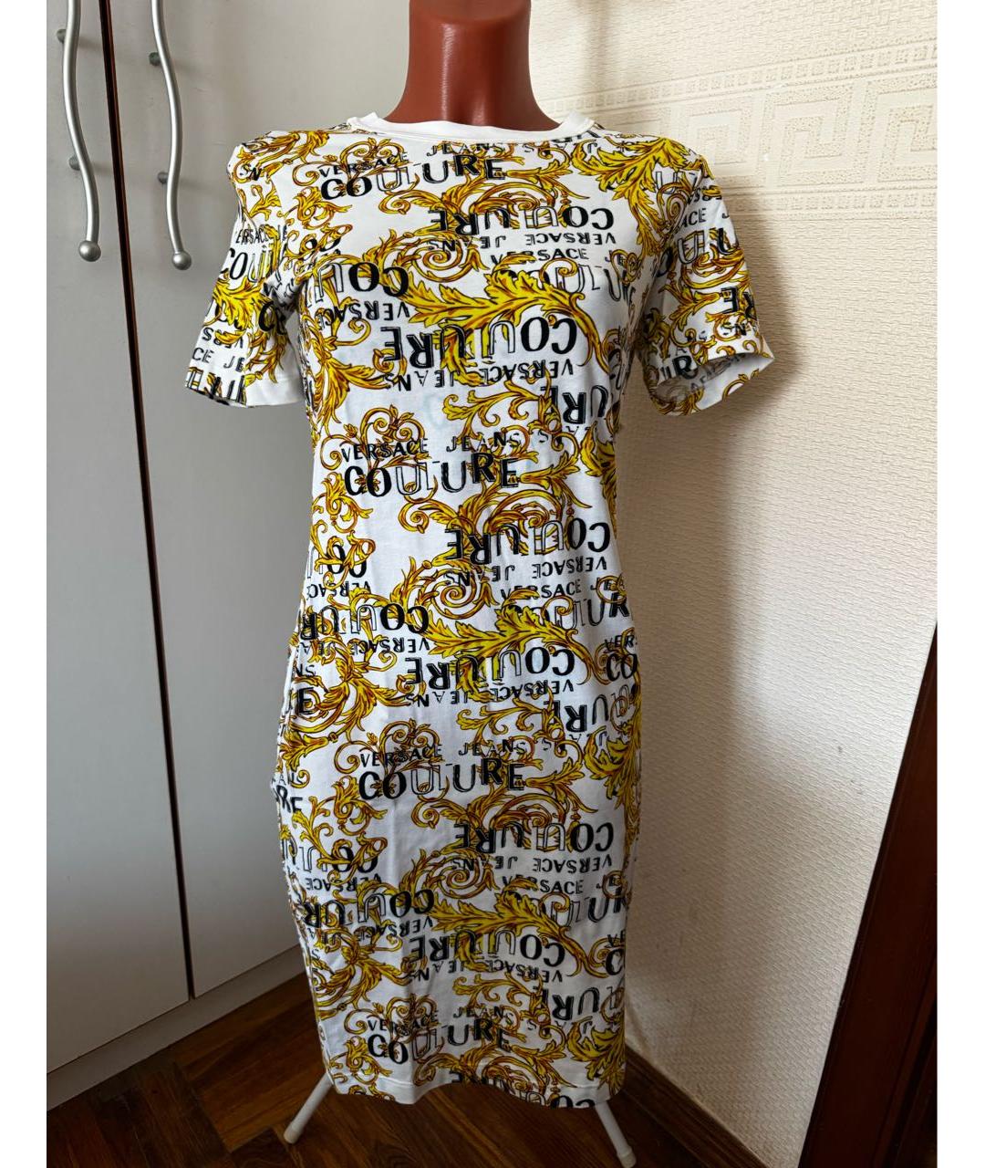 VERSACE JEANS COUTURE Мульти хлопко-эластановое повседневное платье, фото 8