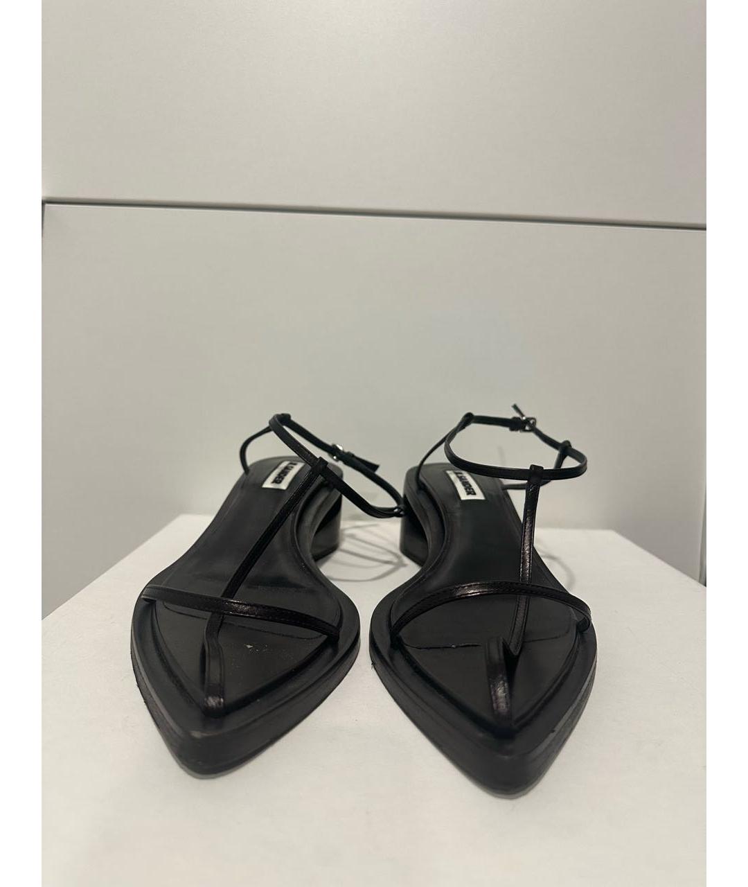 JIL SANDER Черные кожаные босоножки, фото 5