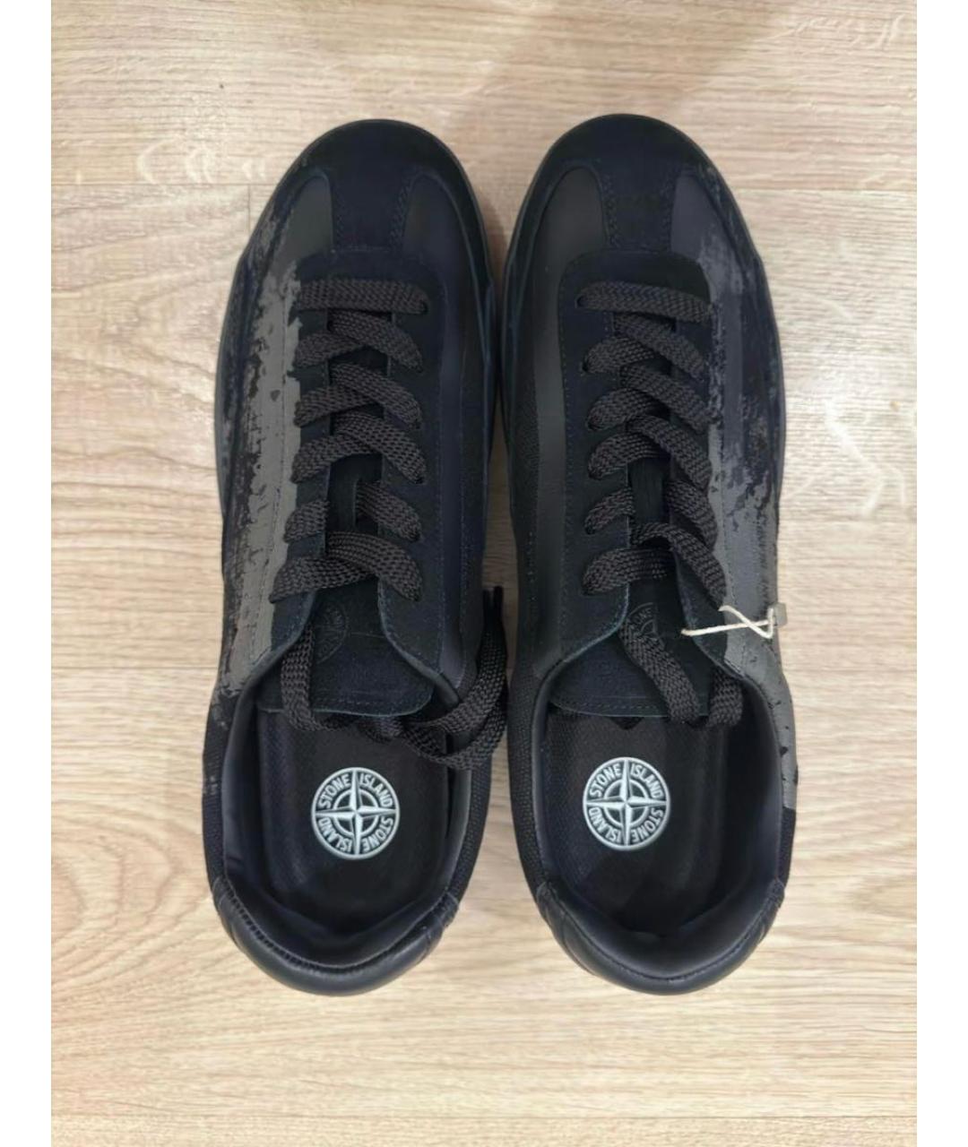 STONE ISLAND Черные замшевые низкие кроссовки / кеды, фото 3