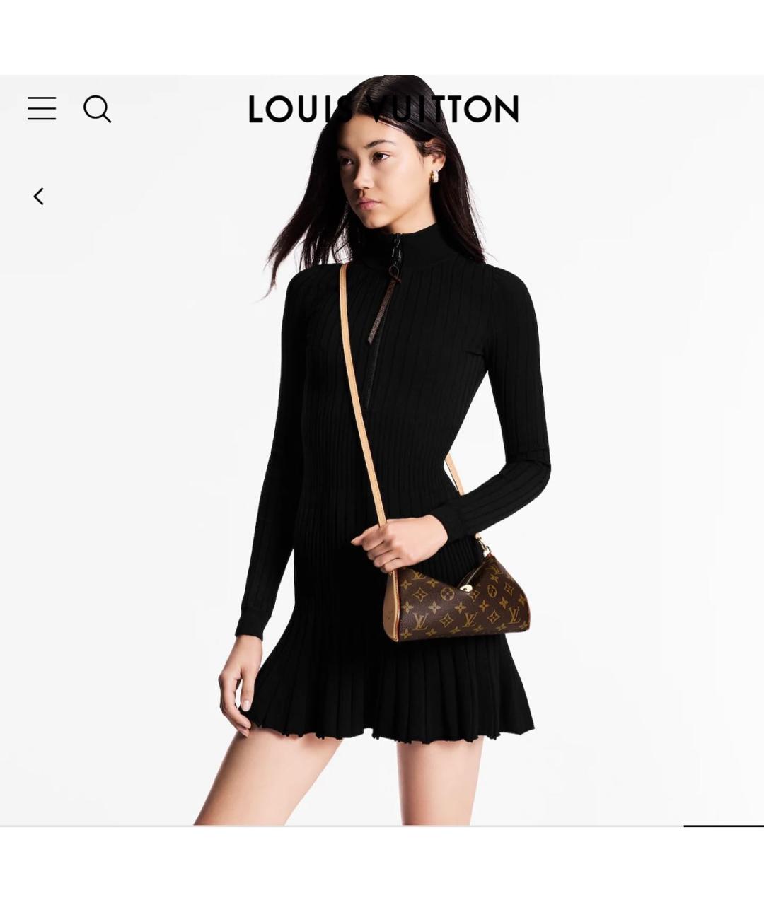LOUIS VUITTON Коричневая кожаная сумка через плечо, фото 6