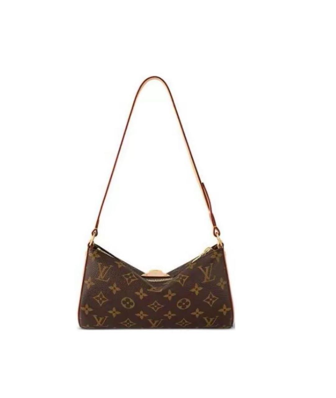 LOUIS VUITTON Коричневая кожаная сумка через плечо, фото 3