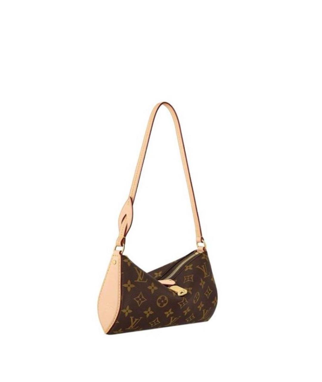 LOUIS VUITTON Коричневая кожаная сумка через плечо, фото 2