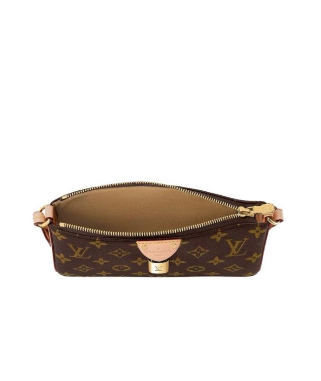 LOUIS VUITTON Коричневая кожаная сумка через плечо, фото 5