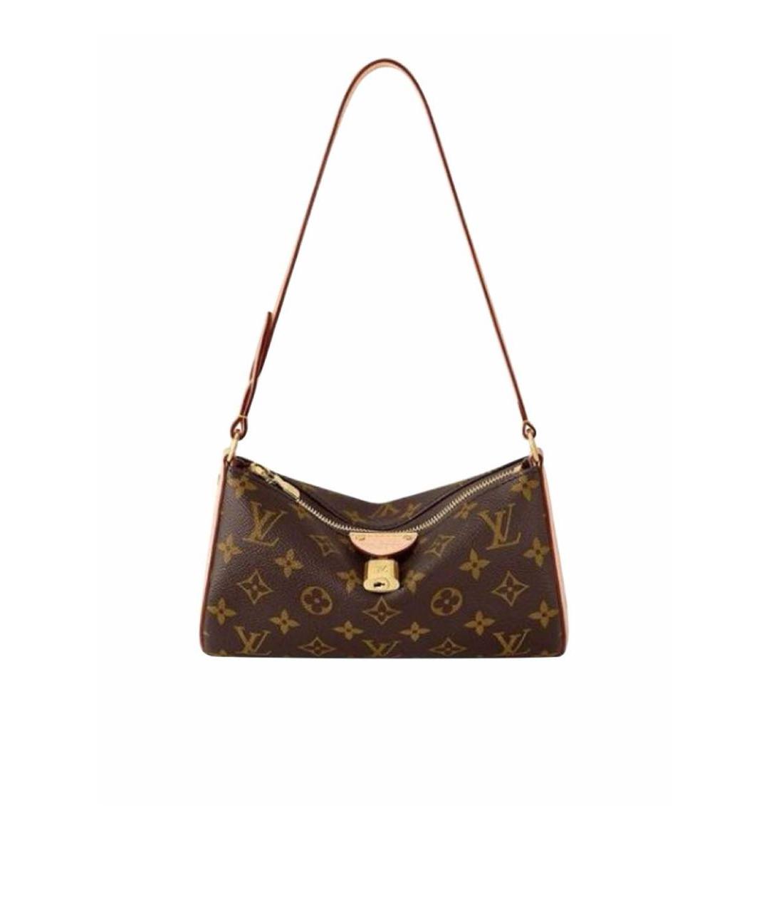 LOUIS VUITTON Коричневая кожаная сумка через плечо, фото 1
