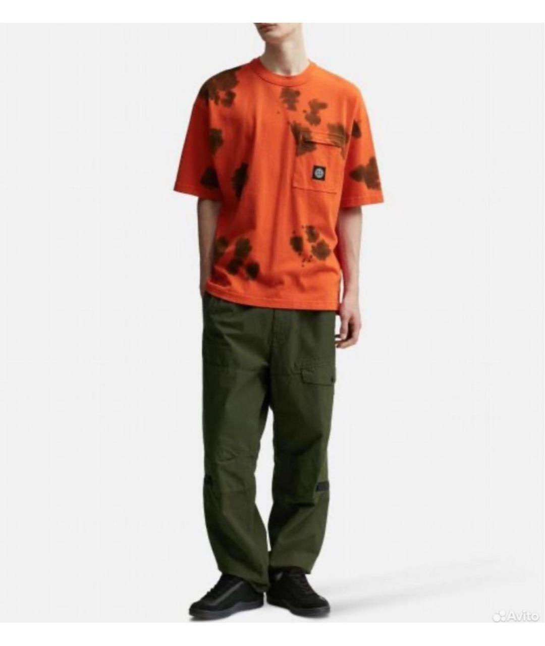 STONE ISLAND Красная хлопковая футболка, фото 7