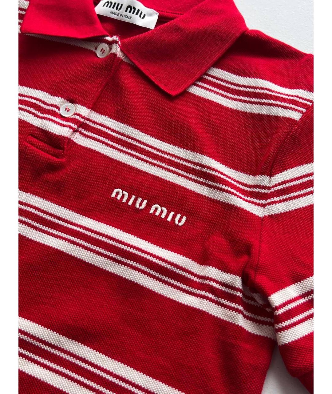 MIU MIU Красная хлопковая футболка, фото 3