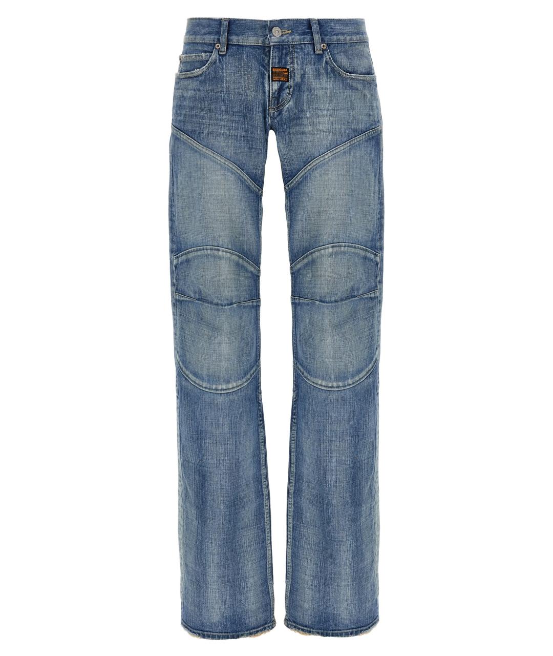 BALENCIAGA Синие хлопковые прямые джинсы, фото 1