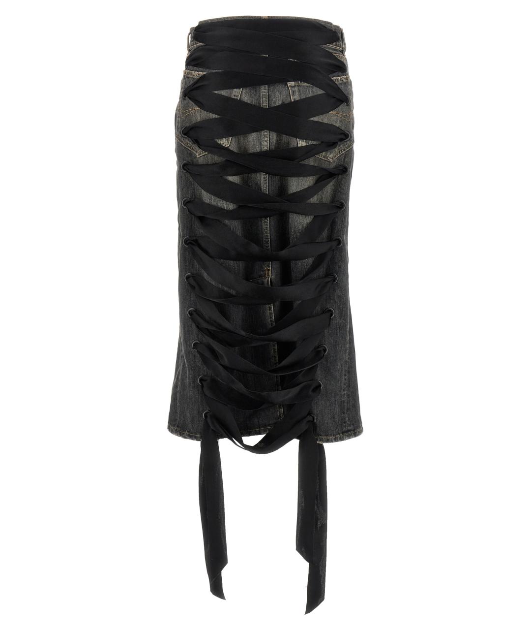 BALENCIAGA Серая хлопковая юбка миди, фото 2