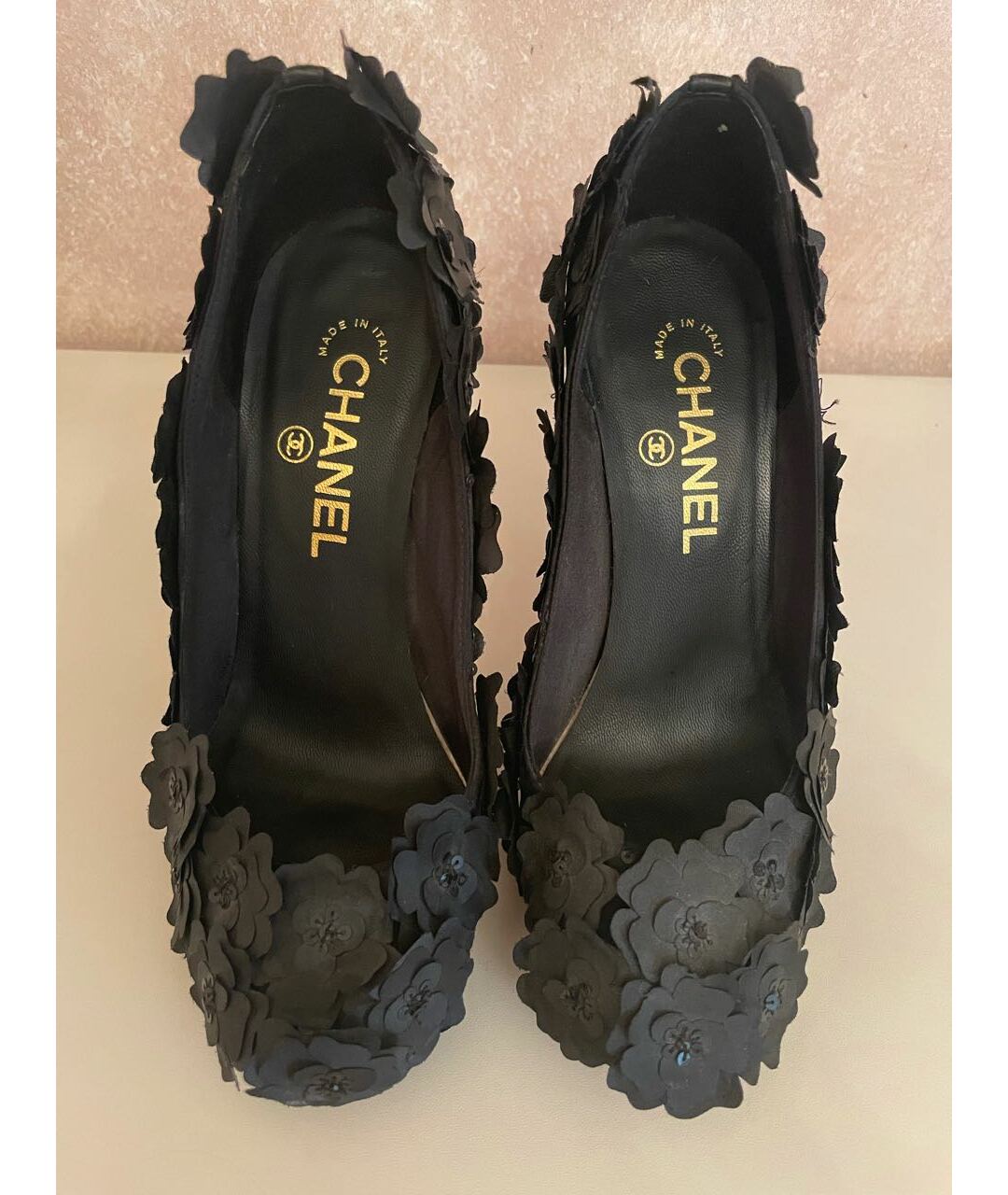 CHANEL Черные текстильные туфли, фото 2