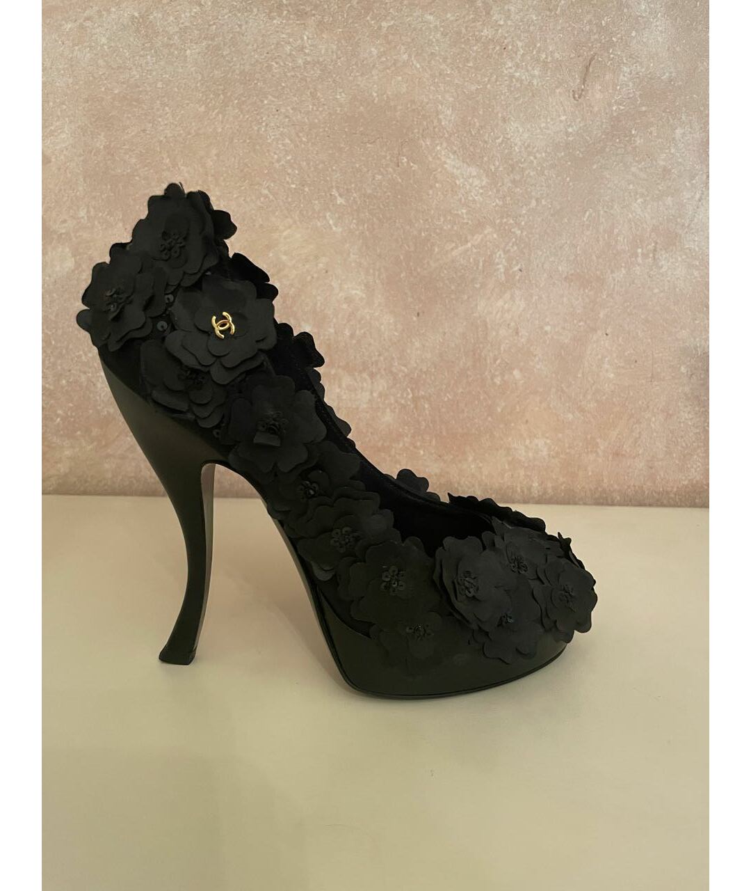 CHANEL Черные текстильные туфли, фото 6