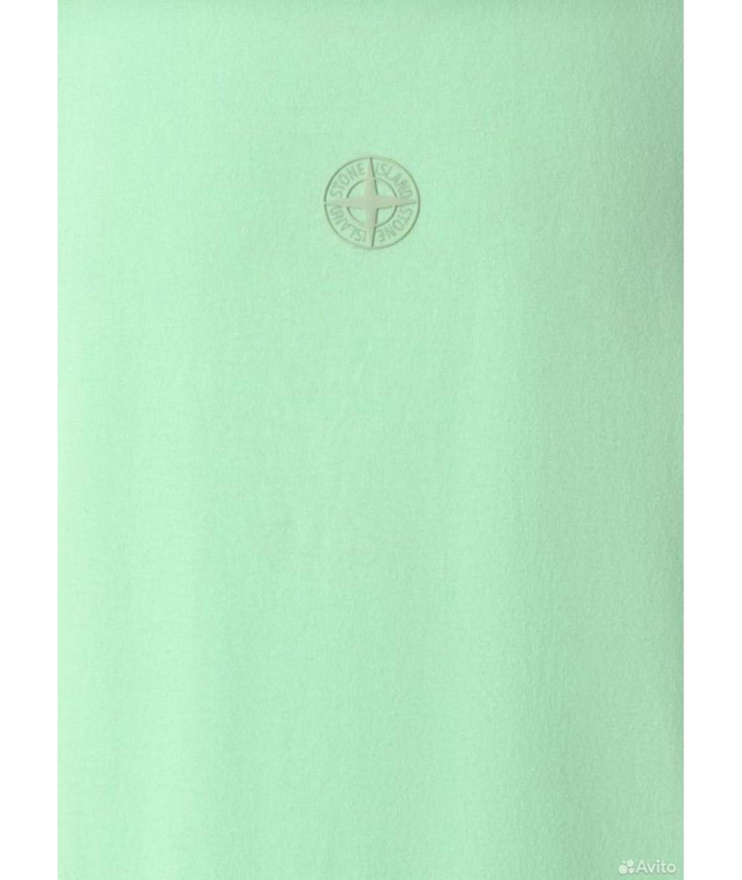 STONE ISLAND Салатовая хлопковая футболка, фото 4